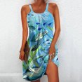 thumbnail image 2 of Robes d'Été pour Femmes Mode Féminine Aguichant Sans Manches Imprimé Rétro Ourlet Décontracté Robe de Plage Ample, 2 of 4