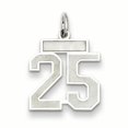 thumbnail image 1 of Pendentif Breloque en Argent Sterling 925 Numéro 25, 1 of 6