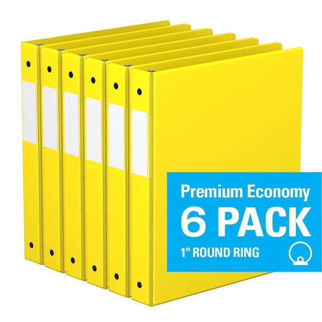 Davis Group, Premium Economy, Round Ring, Binder, 6 Pack, 1"