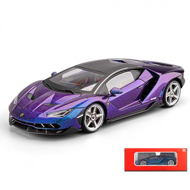 1:18 Scale Centenario LP770-4 Super Racing Car Alloy Metal Diecast Model Hight Siomulation Sound And Light Trendy Gift For Boys Purple Box