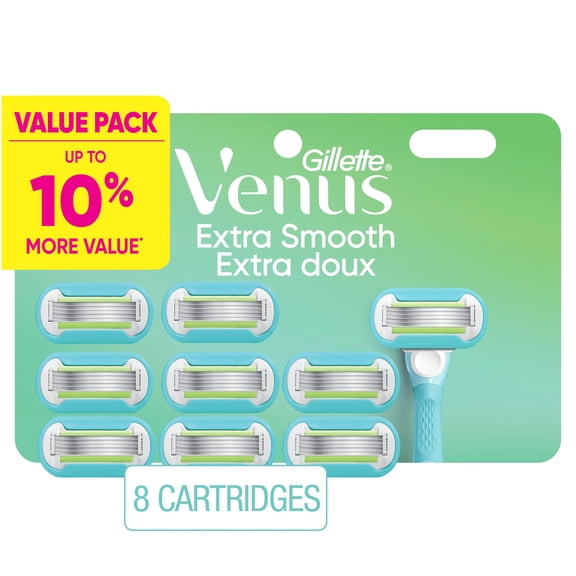 Gillette Venus Extra Smooth Women’s Razor Blades, 5-Bladed Razor Refills 8ct