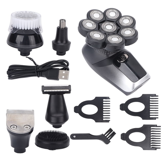 8D Head Shaver IPX7 Waterproof Automatic Grinding Floating Blades Electric Bald Shaver