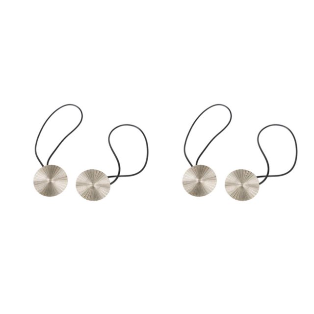 yingyy 1/2/3/5 2 Pieces Curtain Tieback Round Polyester Replacement Simple Style Household Kitchen Sunshade Drape Fixing Fastener Silver 2PCS