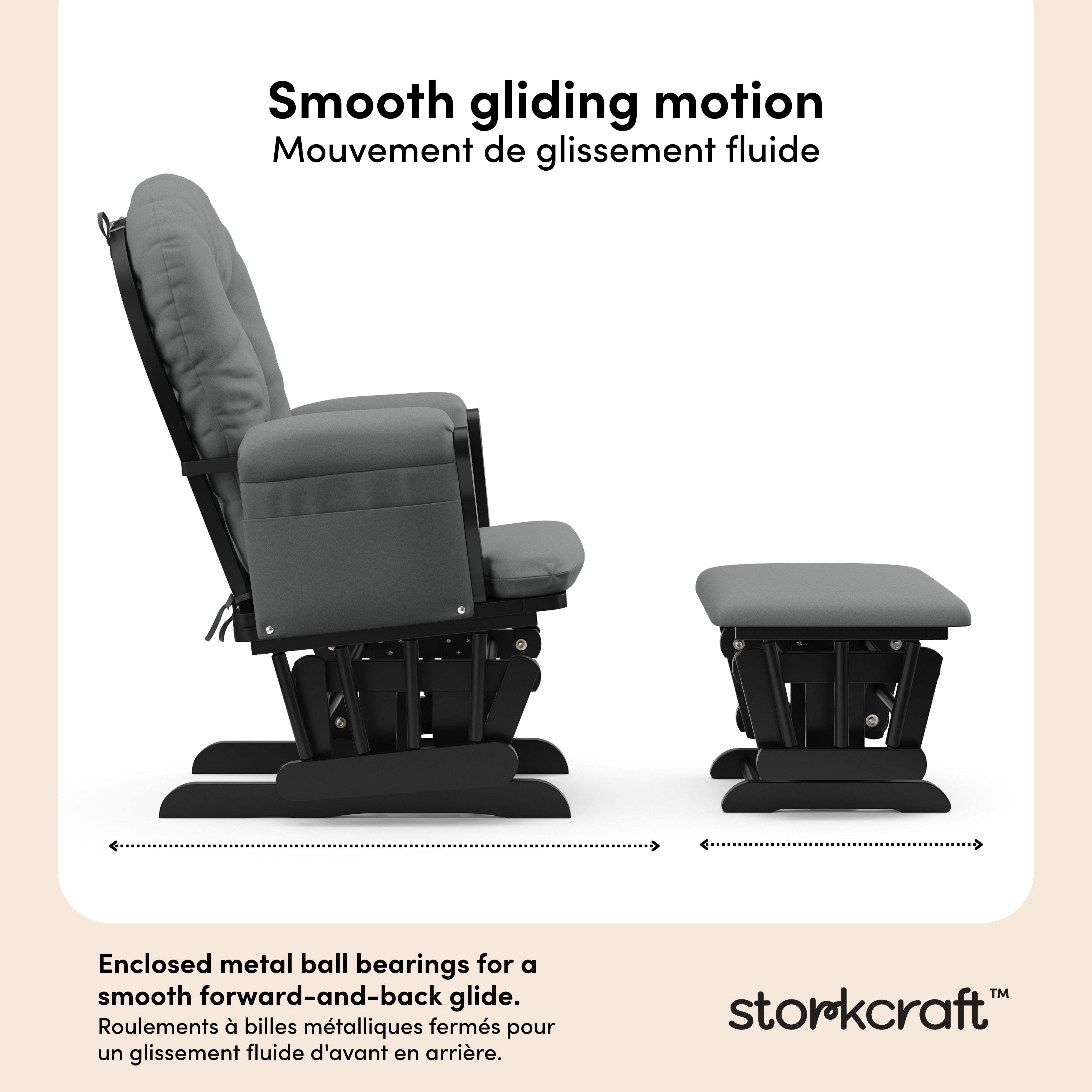 Storkcraft Hoop Glider and Ottoman