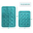 thumbnail image 2 of Clara Clark Bathroom Rugs, Velvet Memory Foam Bath Mat, Ultra Soft Non Slip and Absorbent - Waffled - Set of 2 - Teal, 2 of 6