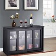 thumbnail image 4 of Costway Storage Cabinet Sideboard Buffet Cupboard Glass Sliding Door Pantry Kitchen, 4 of 10