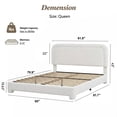 thumbnail image 2 of Hcore Boucle Bed Frame Queen Size,Modern White Bed Frame with Adjustable Headboard, Soft Rounded Corners,No Box Spring Required,Easy Assembly, 2 of 6