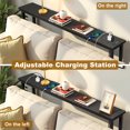 thumbnail image 4 of Ktaxon 39" Narrow Console Sofa Table with Power Outlets and USB Ports, Long Couch Table with Metal Frame and Charge Station with 4.9ft Extension Cord, Black, 4 of 9