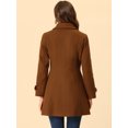 thumbnail image 4 of INSPIRE CHIC Manteaux pour Femmes Col Peter Pan Boutonnage Simple devant à Boutons Manteaux d'Hiver L Brun, 4 of 6