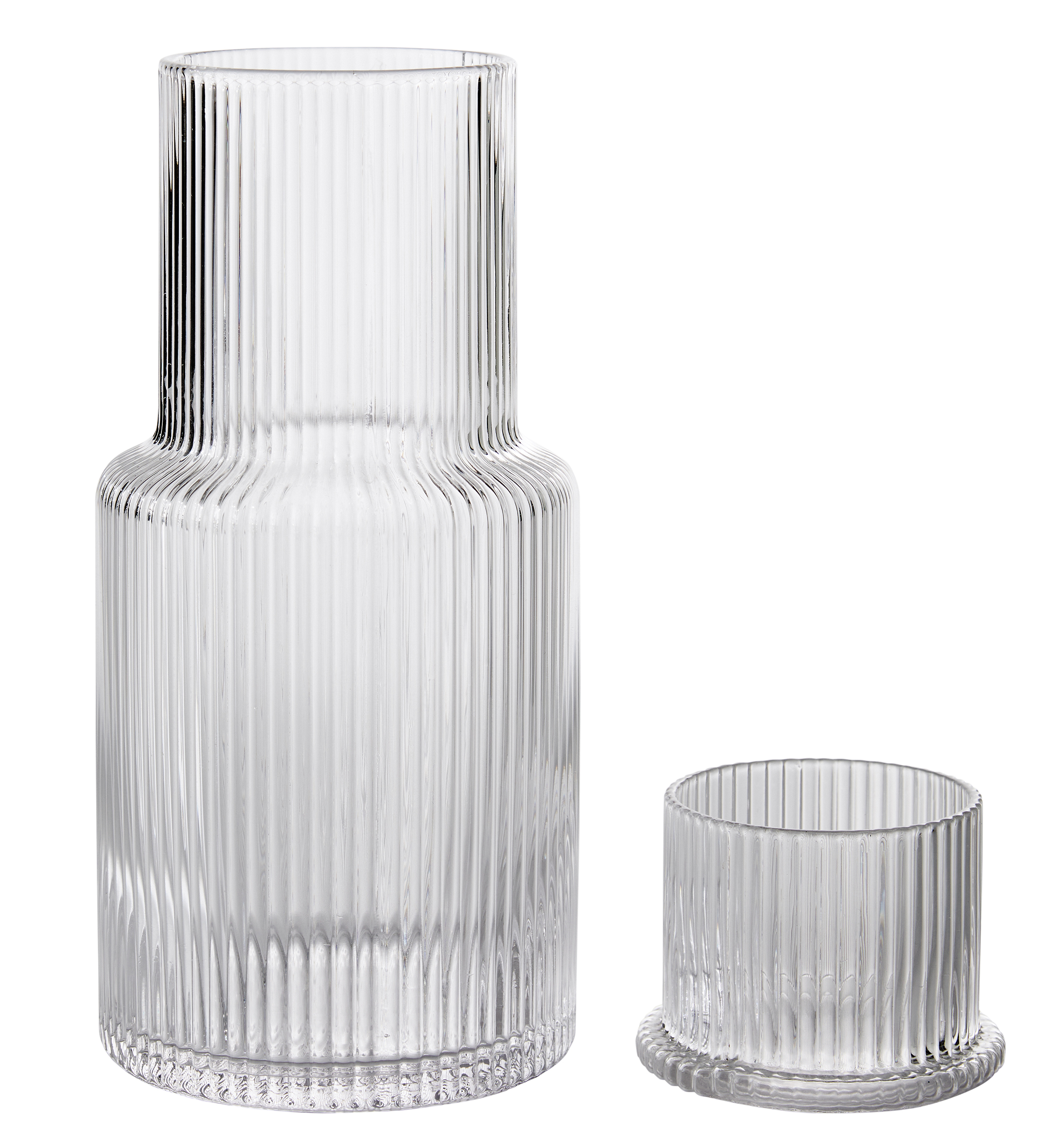 Better Homes & Gardens Glass Carafe à côtes de 30 oz, clair