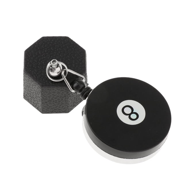 Jinwen Support de Craie de Piscine Rétractable Billiard Support de Craie avec Étui Octogonal pour Craie et Pince de Ceinture Rétractable. Conçu pour la Craie de Repère, Il s'Étire de 10 cm à 80 cm et Est Fabriqué en Acier Inoxydable durable. Compact et Léger, Idéal pour les Accessoires de Salle de Jeux et une Portabilité Facile.
