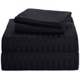 thumbnail image 1 of 1100 Thread Count 100% Egyptian Cotton 3-Piece Fitted Sheet ( 1 Fitted Sheet + 2 Pillow Covers) 18 Inches Deep Pocket Size Stripe Pattern, 1 of 5