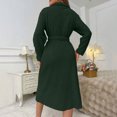 thumbnail image 5 of JGGSPWM Mode Femmes Décontracté Uni Manches Longues Dames Ample Épais Chaud Robes Faux Velours Tenue de Nuit Robe Chemises de Nuit Vert TG, 5 of 5