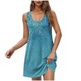 thumbnail image 2 of Ovzne Robes pour Femmes 2025 Robe de Plage Robe Tendance Décontractée Imprimée avec Poches Sans Manches Col de Jardin Robe pour Femmes Imprimée Liquidation, 2 of 5