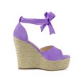 thumbnail image 3 of BLISSFUL STEP Sandales Espadrilles pour Femmes à Lacets avec Bride à la Cheville Violet (Taille 7), 3 of 7