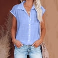 thumbnail image 1 of EGNMCR T-Shirts pour Femmes Mode T-Shirt à Manches Courtes pour Femme Col Rabattu Col Rond Bouton Décontracté Élastique Confortable Blouse Chemises, 1 of 6