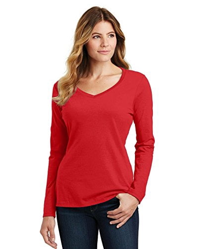 Port & Company 174 Ladies Long Sleeve Fan Favorite V-Neck Tee. LPC450VLS