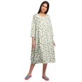 thumbnail image 2 of Moomaya Chemise de Nuit en Coton pour Femmes Imprimée à Col Rond avec Patte de Boutonnage, 2 of 6