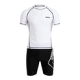 thumbnail image 4 of Tauxra Men’S Plus Size Swim Trunks 2 Piece Outfit, Sun Protection Short Sleeve Rash Guard and Swim Shorts for Men, Beach Surfing Snorkeling Sets, Loose Fit Pool Vacation Wear, 4 of 6