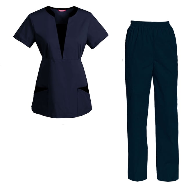 Women's Scrubs Set Scrub Top and Pants Scrubs Set