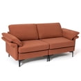 thumbnail image 1 of Costway Causeuse Moderne en Tissu Canapé 2 Places pour Petit Espace avec Pattes en Métal Rouge Rouille, 1 of 10