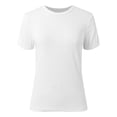 thumbnail image 3 of WILLBEST Compression Shirt Womens Summer Short Sleeve Tops O Neck Ribbed Slim Fitted Shirts Casual Tee Tshirt, 3 of 4