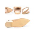 thumbnail image 2 of BLISSFUL STEP Pointed Toe Slingback Flat Pumps for Women Nude (Size 7), 2 of 6