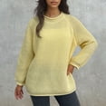 thumbnail image 5 of BVOFAR Chandails pour Femmes Grande Taille Chandails de Couleur Unie Manches Longues Col Rond Hauts Décontractés Coupe Ample Chandail, 5 of 5
