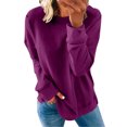 thumbnail image 1 of pxiakgy Chandail Décontracté à Manches Longues pour Femmes Automne Hiver Col Rond Couleur Unie Violet + s, 1 of 5