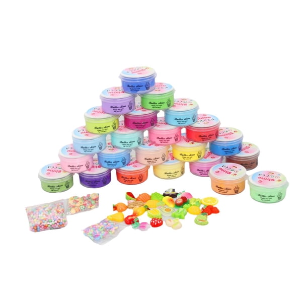 Lot De 2 Slimes Beurre De Fruits Et Slime Transparent – Parfums Cristal, Doux Et Non Collant – Cadeau Fête Et Fournitures Scolaires