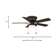 thumbnail image 4 of Hugger 44 inch Oil Rubbed Bronze Dome Style LED Bulb Flush Mount Indoor Ceiling Fan with Light Kit, 4 of 5