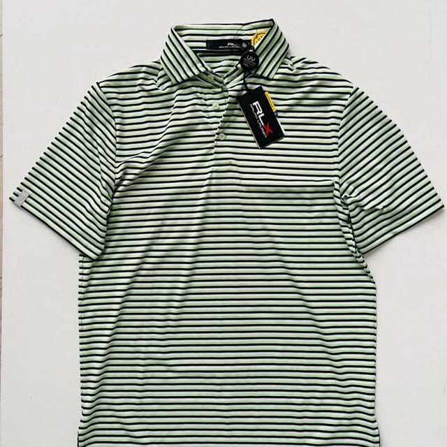 RLX Ralph Lauren Wicking UV Striped Polo Shirt ( S )