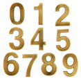 thumbnail image 3 of Golden Brushed Mount House Digits Plaque Door Number 0-9 Label Tag , Number, 3 of 8