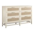 thumbnail image 1 of Ameriwood Home Lennon 6 Drawer Dresser, Ivory Oak and Faux Rattan, 1 of 9