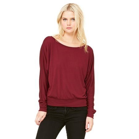 Bella + Canvas T-Shirt à Manches Longues Épaules Dénudées pour Femmes