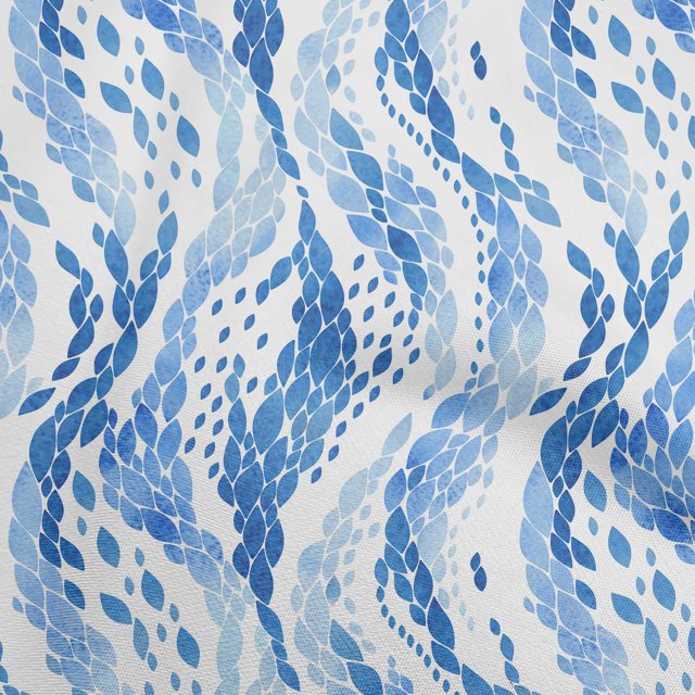 oneOone Rayon Medium Blue Fabric Abstract Craft Projects Decor Fabric Printed By The Yard 56 Inch Wide