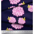 thumbnail image 2 of Soimoi Blue Viscose Chiffon Fabric Insect & Floral Artistic Print Sewing Fabric BTY 42 Inch Wide, 2 of 3