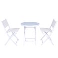 thumbnail image 4 of Costway 3pcs Folding Bistro Table Chairs Set Garden Backyard Patio Furniture White, 4 of 8