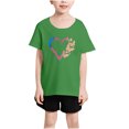 thumbnail image 5 of Rbaofujie T-Shirt à Manches Courtes pour Fille avec Imprimé Cœur, Col Rond, Sortie, T-Shirt Basique, 5 of 5