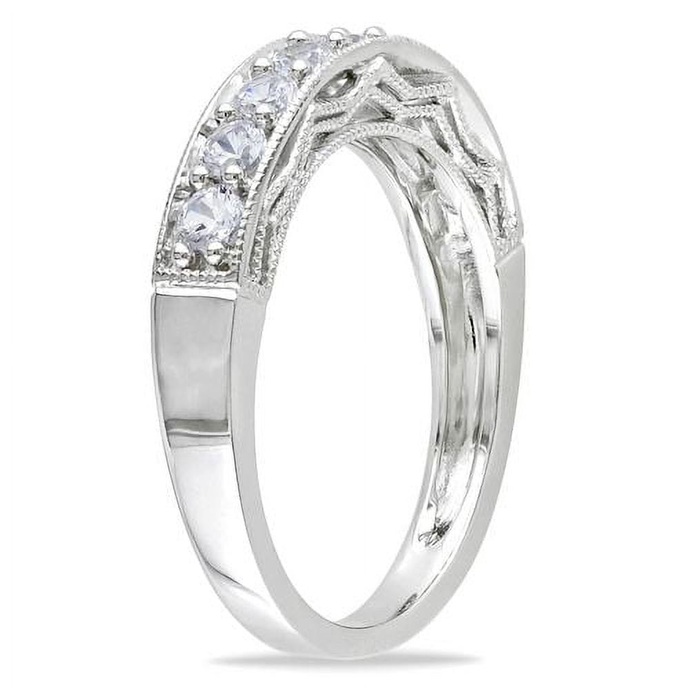 Bague d'anniversaire Miabella en argent sterling à saphir blanc synthétique totalisant 1,10 ct