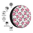 thumbnail image 4 of Kdxio Housse de Pneu à Imprimé de Fleurs Roses, Housse de Roue en Cuir Imperméable, Housse de Pneu de Rechange pour Campeur Compatible avec Jeep Wrangler VR VUS Camion Remorque de Voyage - 15 Pouces, 4 of 6