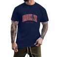 thumbnail image 1 of BOBOGOJP Shirts Chemises pour Hommes Manches Courtes Col Rond Chemises T - de Base (Marine,4TG), 1 of 4