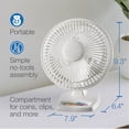 thumbnail image 3 of Lasko Ventilateur de Table Personnel Portable 6 Pouces 2002W à 2 Vitesses avec Plateau de Rangement, Blanc, 3 of 8