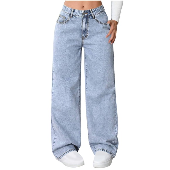 Jeans for Women Wide Straight Leg High Waisted Stretchy Baggy Jeans Fashion Loose Boyfried Denim Pants 2025