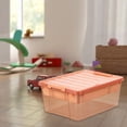 thumbnail image 1 of Toy Storage Containers with Lids,Brick Shaped Kids Toy Organizer Box, Plastic Clear Stackable Toy Bin Chest for Building Block Dolls,Toys Storage Organizer Bins, Building Blocks Storage, 1 of 4