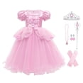 thumbnail image 1 of Girls Princess Costume Puff Sleeve Fancy Birthday Party Dress up, 1 of 3