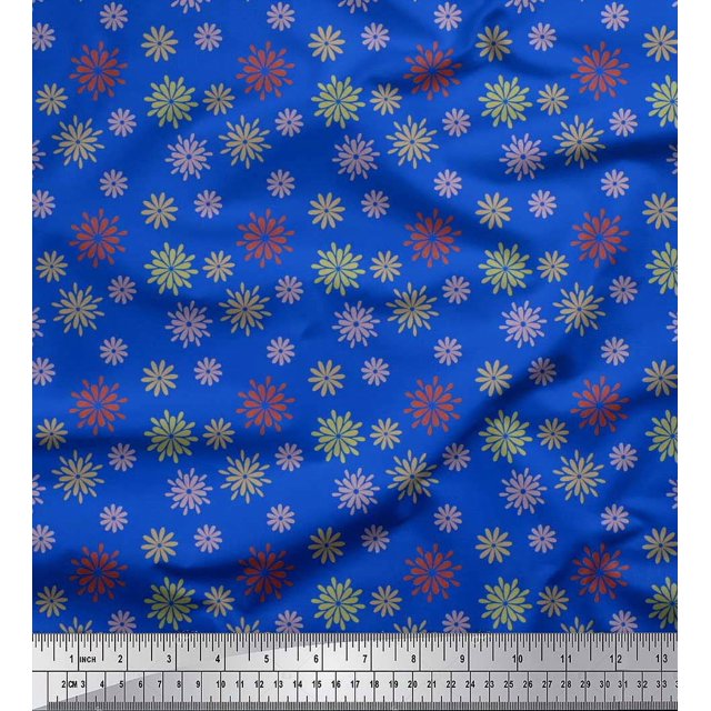 Soimoi Poly Georgette Fabric Artistic Floral Decor Fabric Printed Yard 42 Inch Wide
