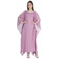 thumbnail image 4 of Moomaya Boat Neck Caftan Rayon Cover Up Printed Cold Shoulder Kaftan Maxi Dress, 4 of 6
