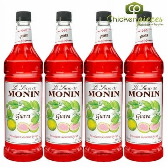 Monin Guava Beverage Syrup, Authentic Tropical Fruit Flavor for Cocktails, Lemonades, and Teas, 1L (33.81 oz), 4/Case