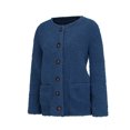 thumbnail image 3 of Innerwin Veste Cardigan pour Femmes Manteau de Fête à Manches Longues Duveteux Bleu Marine 3TG, 3 of 8